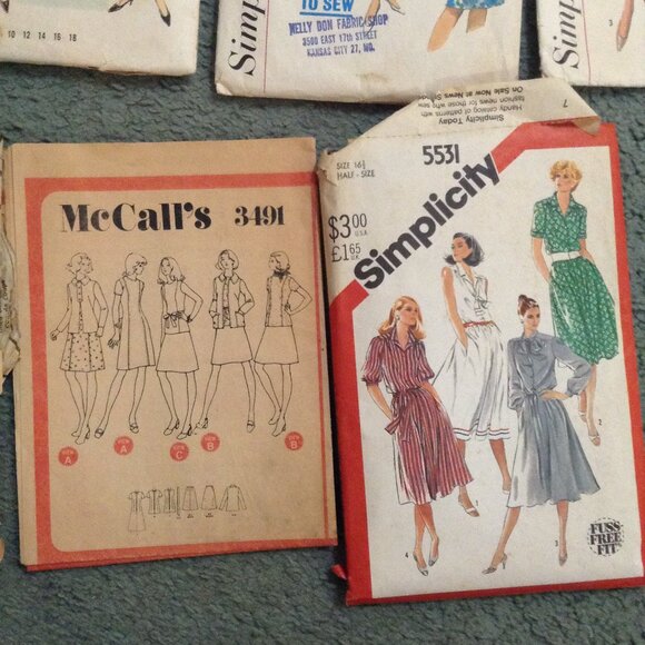 Lot of 14 INCOMPLETE Vintage Patterns, 1940s-1980s - Picture 7 of 7